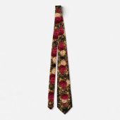 Cravate Roses Baroques Noires Élégance (Dos)