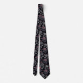 Cravate Roses Black Pink  (Dos)