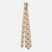 Cravate Roses blanches et beiges sur fond blanc (Dos)