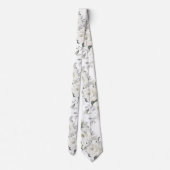 Cravate Roses blanches pures et Mariage d'eucalyptus argen (Dos)