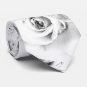 Cravate Roses blanches répétition motif floral (Roulé)
