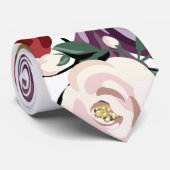 Cravate Roses blanches Roses blanches or géométrique Flora (Roulé)