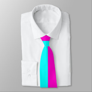 Cravate Roses Chaudes Et Bleu Cyan Gris Turquoise