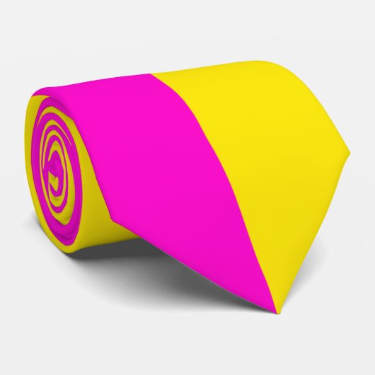 Cravate Roses Chaudes Et Jaunes Canaries (Roulé)