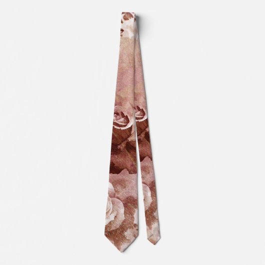 Cravate Roses d'aquarelle 3 (Devant)