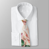 Cravate Roses d'aquarelle avec des rayures de parties (Attaché)