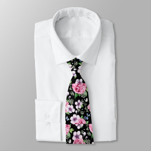 Cravate Roses d'été (Attaché)