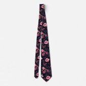 Cravate Roses d'été en noir (Dos)