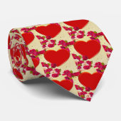 Cravate Roses et cadre cardiaque Ajouter votre photo (Roulé)
