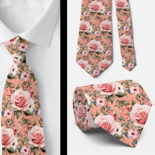 Cravate Roses Fleurs Florales Roses