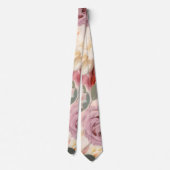 Cravate Roses Florales de Jardin Chic Élégant et Décontrac (Dos)