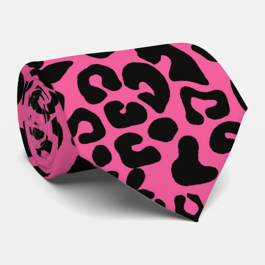 Cravate Roses indien à la mode et empreinte de léopard (Roulé)