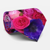 Cravate Roses indien et anémone florale pourpre de roses (Roulé)