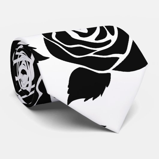 Cravate Roses noirs (Roulé)