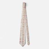 Cravate Roses pastel vintage douces (Devant)