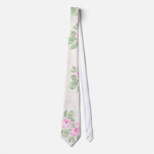 Cravate Roses roses chics floraux vintages