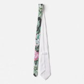 Cravate Roses roses et motif succulent de cactus sur le (Dos)