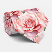 Cravate Roses Roses Roses Fleurs Florales (Roulé)