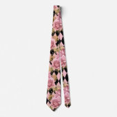 Cravate Roses roses sur l'Arlequin (Devant)