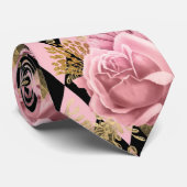 Cravate Roses roses sur l'Arlequin (Roulé)