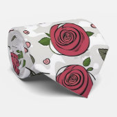 Cravate Roses Rouges (Roulé)