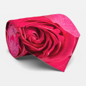 Cravate Roses rouges motif floral (Roulé)