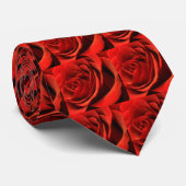 Cravate "Roses rouges, roses rouges" épousant (Roulé)