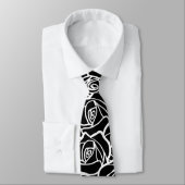 Cravate Roses Vintages en noir et blanc (Attaché)