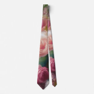 Cravate Roses vintages Peints Dans Un Style Néerlandais An