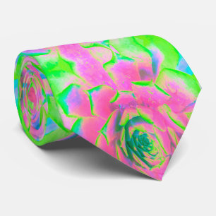 Cravate Rosette Succulente à la chaux verte et rose
