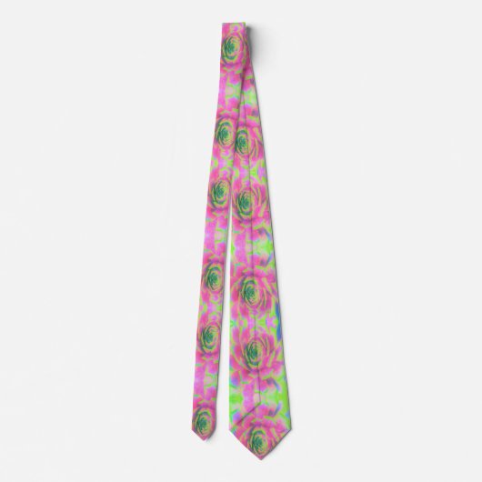 Cravate Rosette Succulente à la chaux verte et rose (Dos)