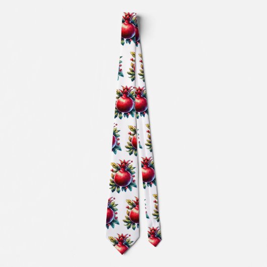 Cravate Rosh Hashana Couleur de l'eau Grenade rouge (Devant)