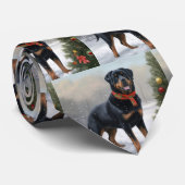 Cravate Rottweiler dans la neige à Noël (Roulé)