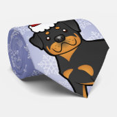 Cravate Rottweiler de Noël (Roulé)