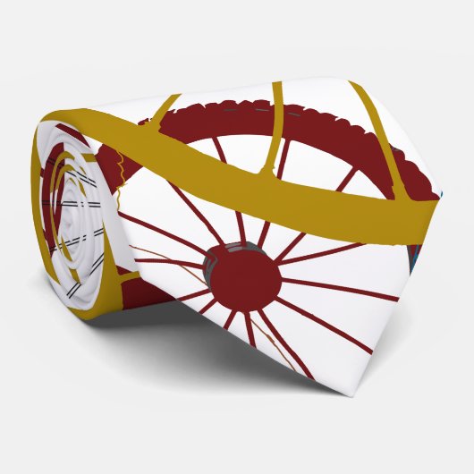 Cravate Roues à vélo blanches (Roulé)