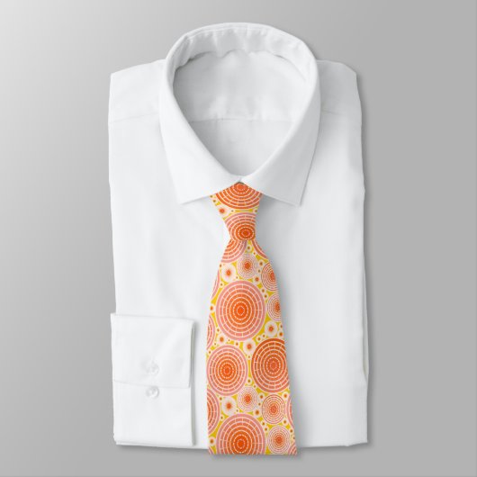 Cravate Roues imbriquées - orange et or (Attaché)