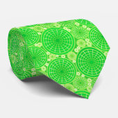 Cravate Roues imbriquées - vert citron (Roulé)