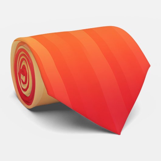 Cravate Rouge à jaune rayures été ombre (Roulé)