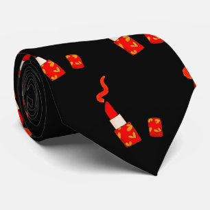 Cravate Rouge à lèvres à motif de cœur Design Pop Art