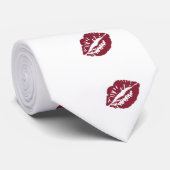 Cravate rouge à lèvres lisse baiser rouge à lèvres (Roulé)