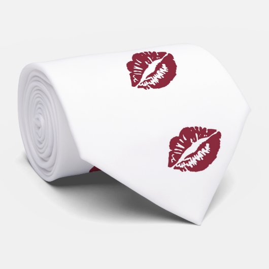 Cravate rouge à lèvres lisse baiser rouge à lèvres (Roulé)