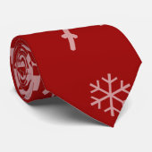 Cravate rouge avec flocons de neige (Roulé)