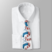 Cravate Rouge, Blanc & Bleu - (Attaché)