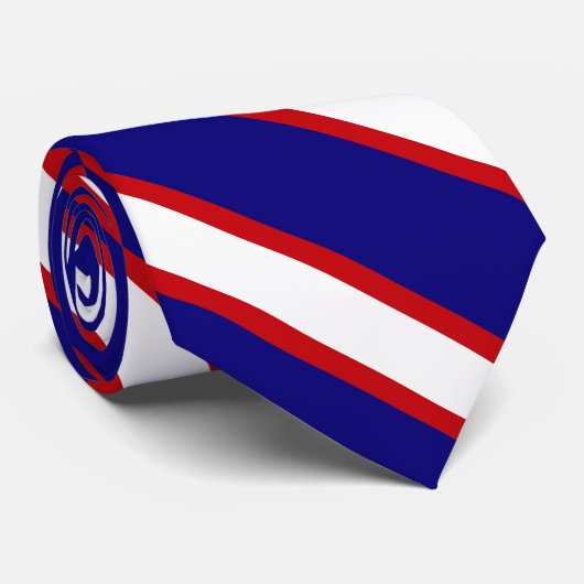 Cravate Rouge, Blanc, Bleu (Roulé)