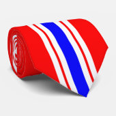 Cravate Rouge Blanc Bleu (Roulé)