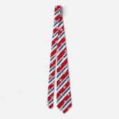 Cravate Rouge Blanc & Bleu 4 juillet Grande Étoile Écrasée (Dos)