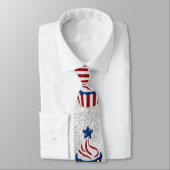 Cravate Rouge, Blanc, Bleu 4 juillet Parties scintillant C (Attaché)