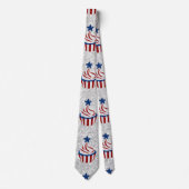 Cravate Rouge, Blanc, Bleu 4 juillet Parties scintillant C (Devant)