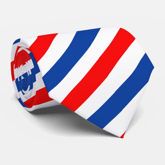 Cravate rouge blanc bleu, rouge blanc bleu (Roulé)