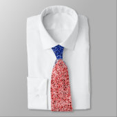 Cravate Rouge Blanc Bleu Séquin Effet Necktie Patriotique (Attaché)